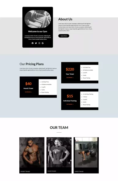 Gym & Fitness About Starter Template