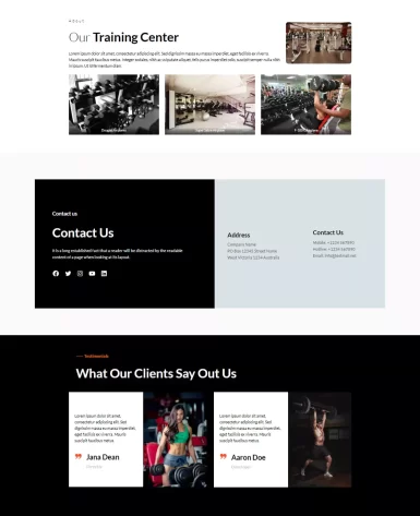 Gym & Fitness Contact Starter Template