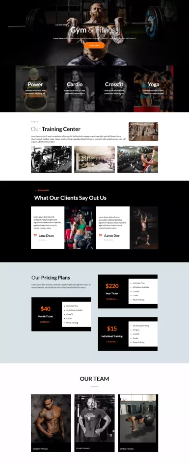 Gym & Fitness Starter Template Home